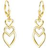 SOFIA MILANI - Orecchini da Donna in Argento 925 - Placcati in Oro e con Pietra Zircone - Orecchino Pendente a Triplo Cuore - E2709