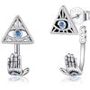 HUKKUN Orecchini malocchio Orecchini da donna in argento 925 Orecchini Nazar Eye Mano di Fatima Orecchini malocchio Gioielli da uomo