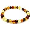 Amber-us Bracciale in ambra baltica su nastro elastico, lunghezza multipla, diversi colori, realizzato in autentiche perle di ambra rotonde naturali | bracciale in ambra (mix, 20)