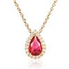 Diamond Treats Collana Oro Donna con Ciondolo Rosso a Forma di Pera, Collana a Goccia in Argento 925 con Zirconi Rossi, Collana Rossa per Donna e Ragazza, Collana Rosso Rubino con Confezione Regalo