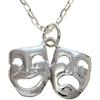 Alexander Castle Pendente ciondolo Argento sterling a forma di maschera Tragedia comica teatrale con collana 46cm