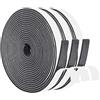 GUKOY Nastro di Tenuta Adesivo Guarnizione Porta per Porte Finestre, 3 Rotoli 12 mm x 3 mm x 15M Nastro in Schiuma Guarnizione in Gomma per Collisione Sigillo Isolamento Acustico, Nero