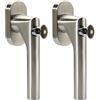FELGNER Messina II - Set di 2 maniglie per finestra bloccabili da 100 nm | viti nascoste + rosetta ovale resistente alla corrosione | 2 chiavi - acciaio inox opaco