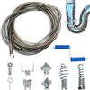 Hanrd Sonda per Sturare Tubi 5M, Molla Sturatubi Professionale Diametro 12mm con 8 Accessori per Lavandino, Doccia, WC - Stura Lavandini e Scarichi Intasati Manualmente