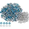 QUARKZMAN 300 Set Kit Occhielli in Metallo 5mm 1/5 Foro Occhielli per Teloni Piccolo Occhiello con Rondelle per Scarpe Vestiti Cintura Etichetta Borsa Tessuto Pelle Progetto, Cielo Blu