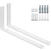 SAYAYO Staffe per Mensole Pesanti Bianco Staffe a L, 5mm Spessore Grande Staffa Mensola da Parete Staffa Angolari Supporti Mensola Reggi Mensola da Muro, Carico 50KG, 2 pezzi, 300MM * 150MM