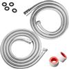 B3AD Tubo doccia universale Set di 2 tubi doccia in acciaio inox, anti-torsione, anti-piegatura, cromato (2 m e 1 m 50)