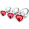 Qullmartle 3 Pezzi Anal Butt Plug,S+ M+ L Set Sex Toy,con Lusso Cuore Forma diamante di per uomo donna Principianti Giocattoli del Sesso (rosso)