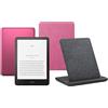 Amazon Kindle Paperwhite Signature Edition (2024 Release) 32 GB Senza pubblicità Con custodia trasparente color lampone e Stazione di ricarica wireless