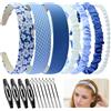 MERVYNGLYNNHUNTER 7Pz Cerchietto Capelli Raso Fascia Pelle Sinteticacapelli Con Perle Larghe,Headband,Hair Band Per Ragazze e Fasce Per Capelli