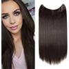 SEGO Extension Capelli Invisibili con Filo Fascia Unica No Clip Lisci 50cm 90g - Castano Scuro