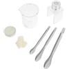 TOVINANNA Kit Riparazione Rossetto Fai Da Te con Stampo in Silicone da 12.1mm - Set con Becher in Vetro Borosilicato, Cera e Cucchiai - Strumenti Professionali per Riparare Rossetti Rotti