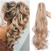 SEGO Extension Coda Capelli Clip Pinza Ricci Mossi 60cm # Biondo mix Biondo Chiarissimo - Posticci per Donna Ponytail Natural Hair di Nuova Tecnologia 150g Fascia Unica