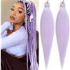 Samtress 2 confezioni da 26 pollici di capelli intrecciati, viola chiaro, lavanda, trecce sintetiche, extension in fibra all'uncinetto per trecce (#lav)