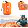 LATTCURE Sacco a Pelo d'Emergenza, Coperta di Sopravvivenza Riutilizzabile, Coperta di Isolamento Termico di Primo Soccorso per Outdoor Campeggio Trekking Viaggiare, Tenda di Salvataggio (1, Arancione)