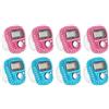 Hitopin 8PCS Contatore Elettronico Delle Dita, Mano Conteggio per Contatore Golf,Contatore Elettronico a 5 Cifre Dito,Mini Contatore per Dita, per Dock, Golf, Scuola, Inventario, Sport (Blu, Rosa)