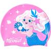 PAHUVOE Cuffia Piscina Bambina, Cuffia Nuoto Bambino, Sirena, CAP06 (Rosa)