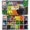 VOANZO - Set di esche da pesca, 301 pezzi, morbide esche per esche da pesca, set di esche da pesca Bionic, trote, salmone, salmoni, manciole e rane, in plastica, esche in metallo