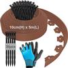Hengrongshen Bordura per Aiuola, Bordura per Giardino 5m x 10cm, Bordature da Giardino, Bordure per Aiuole, Bordo per Aiuole, Bordatura Aiuole Giardino, Bordo Giardino Flessibile con Guanti e 30 Unghie - Marrone