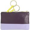 DUDU Astuccio portachiavi colorato in pelle uomo donna formato bustina con zip Deep purple