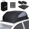 GADLANE Borsa da tetto per auto, 400L, impermeabile, con 4 cinghie robuste, tappetino antiscivolo e borsa portaoggetti per auto, SUV, viaggi, vacanze