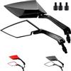 Area1 Set di specchietti retrovisori per scooter (destro + sinistro) omologati, Ultimate, 2 x filettcompatibile con a destra M8 + adattatore per filettcompatibile con a sinistra M8 (nero)