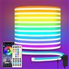 segrass Striscia luminosa a LED al neon, DC 24V 10M RGB Striscia luminosa a LED al neon APP Telecomando flessibile impermeabile Striscia luminosa a LED al neon per camera da letto, stanza dei giochi