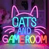 UExnkj-Y Gatto Luce al Neon Game Room Insegna al Neon Lnsegna Luminosa al Neon Dimmerabile Cat Neon Sign per Gamer, per Camere da Letto, Sale Giochi, Amanti dei Gatti e Gamer Adolescenti