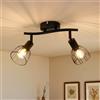 Leselux Faretti da Soffitto Orientabili 2 Luci, Industriale Faretto LED Soffitto E14, Lampada da Parete Interno Plafoniera LED Faretto per Cucina Corridoio Camera da Letto, Senza Lampadine