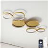 AQLEDY 95 cm Lampadario Led Soffitto Moderni 6 Anelli Soggiorno, Dimmable Moderno Plafoniera Led Soffitto Camera Da Letto, 3000K-6500K Luce Funzione Di Memoria, Nessuno Sfarfallio, Timer(Oro)