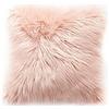 Teppich Wölkchen Cuscino di Pelliccia con Imbottitura - Decorativo per Divano, Coccolone - Soggiorno Camera da Letto Deco Lavabile - Rosa - 43x43 cm