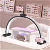 Adonafy Mezza Luna Lampada per Nghie: 30 Lampada da Tavolo per Unghie con Supporto - Luce Unghie da Tavolo con 3 Modalità Colore e 10 Livelli di Luminosità Regolabili per Unghie (Diamante, Nero)