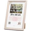 3-B Cornice portafoto Mori - Bianco con venature ottiche del legno - 20 x 30 cm - Cornice in legno, cornice portafoto con vetro acrilico