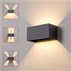 CELAVY Applique da Parete Esterno Interno Moderna LED, Lampada da Muro Design, IP65 Impermeabile Aplique Su e Giù Luce Caldo, Regolabile Luci da Esterno Alluminio, Antracite
