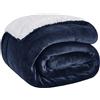 Bedsure Coperta in Pile Sherpa - Plaid Divano e Letto, Coperta Calda Accogliente, Sherpa Extra Spessa Morbida, Coperta Termica Copridivano Matrimoniale, XL 150x200 cm, Blu Navy