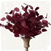 MLETULIPS Eucalyptus Stems Leaves Artificial Flowers Long Silver Dollar Leaves Faux Bouquets Branches Decoration for Home Flower Arrangement Wedding Table Festival Farmhouse Party Halloween Deco (Red)