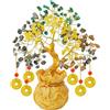 Crocon Albero dei soldi di cristallo con base in vaso per monete artificiali, bonsai per la decorazione di casa e ufficio buona fortuna, 6 monete Feng Shui, albero dei soldi di cristallo regali per la mamma