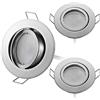 HCFEI 3x Faretti LED da Incasso Spazzolato per cartongesso, Orientabile con Porti Luce Bianco Caldo 5W Pari a 50W 3000K Dimmerabile Angolo a Fascio 120 Gradi AC 230V
