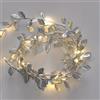 JINGTOPS Catena Luminosa Artificiale LED LucineLED Decorative a Batteria, Ghirlanda Luci Foglie Argento Dorato 10 M 100 LED, Catena Luminosa Autunnale Per Interni, Foglie Illuminate Decorazioni (argento)