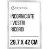 Estancia Cornice Argento in Legno 29,7x42 cm (A3) con Vetro Plexi Infrangibile | Cornice Moderna Portafoto Din A3