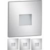 ledscom.de 4x faretti LED per scale/da incasso a parete FOW per interni ed esterni, downlight, forma angolare, acciaio inossidabile, 85 x 85 mm, bianco caldo