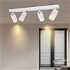 BOYIR Faretti LED Soffitto Orientabili, 4 Lampada Soffitto GU10, Faretti da Parete Interno Bianco, Lampada Soffitto per Soggiorno, Corridoio, Entrata o Scale, Lampadine GU10 non Incluse