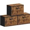 SONGMICS Scatole Portaoggetti con Coperchio, Contenitori Pieghevoli con Maniglie, Organizzatori per Vestiti, Set di 3, 50 x 30 x 30 cm, Tessuto non Tessuto, Marrone Vintage RYZ050BH02