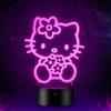 HooJtny Lampada kitty, Luce 16 Colori a LED 3D con Telecomando, Regalo per Fidanzata Bambini con Gatto Gadget, USB Ricaricabile, Decorazione della Camera