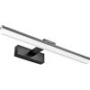 Klighten Lampada da Specchio a LED per Bagno 16W mobile bagno 50cm lampada bagno 585LM Bianco Freddo 6000K Moderno Bagno Luce per Trucco, 180°Regolabile, 50CM, Nero