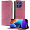 XINYEXIN Custodia per Motorola Edge 60 Neo, Cover a Libro in Pelle PU con Blocco RFID, Slot per Carte, Supporto, Protezione Completa Antiurto - Rosso