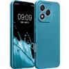 kwmobile Custodia Compatibile con Honor 400 Lite Cover - Protezione Back Case Morbida - Silicone TPU Effetto Metallizzato Blu Caraibi metalizzato