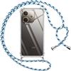 Pnakqil Cover per Oppo A5 Pro 4G/5G con Cordino, Trasparente Custodia con Laccio Tracolla Cellulare Girocollo Collana Protettiva per Oppo A5 Pro 5G 6.67 Pollic, Blu