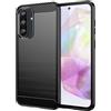 owlhold Cover per Samsung Galaxy A56 5G, Custodia Spazzolata e Fibra di Carbonio Morbido Silicone TPU Slim Fit Case, Antiurto, Antigraffio, Antiscivolo, Protezione Grado Militare Galaxy A56 Nero