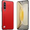 Longstong Custodia Adatta per HUAWEI P30 (6.1), Cover in pelle metallica serie CODE - Rosso